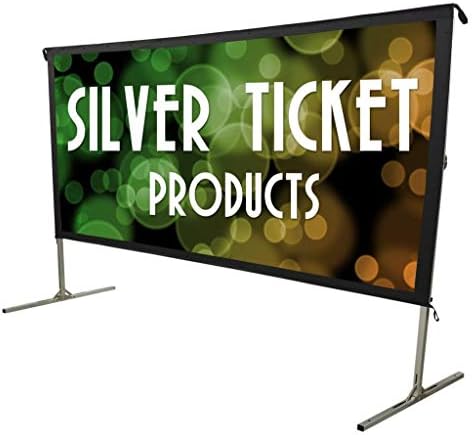 Silver Ticket Products STO Series Indoor/Outdoor 16:9 4K / 8K Ultra HD, HDR & HDTV Ready Movie Projector Screen Front Projection White Material with Black Back, 143" Viewing Diagonal STO-169143