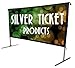 STO-169144 Silver Ticket Indoor/Outdoor 144" Diagonal 16:9 4K Ultra HD Ready HDTV Movie Projector Screen Front Projection White Material with Black Back (STO 16:9, 144)