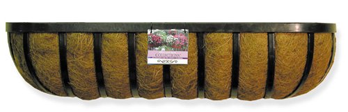 Border Concepts72175 Wrought Iron Traditional Wall Trough with Coconut Liner, 30-Inch