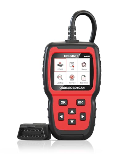 OBDMATE Universal OBD2 Scanner, OM126 Professional Car Diagnostic Tool Check Engine Light with Live Data, Read &Erase Fault Codes for Vehicles, Automotive OBDII Scanner Diagnostic Tool