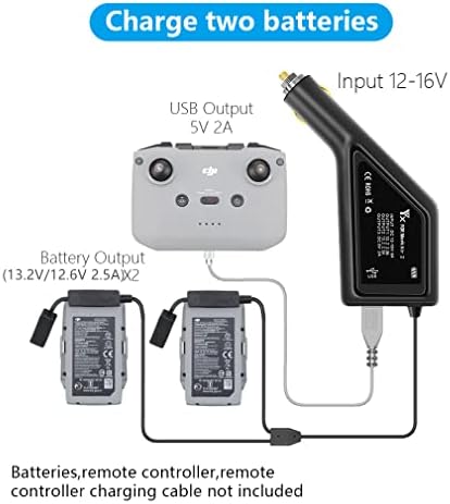 LYONGTECK 3-in-1 Battery Car Charger for DJI Air 2S,Mavic Air 2 and Remote Controller,Charge 2 Batteries,12v Portable Multi Fast Charging Hub Accessories