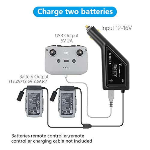 Concentrador de carga portátil para coche compatible con DJI Mavic Air 2 y Air 2S USB 3