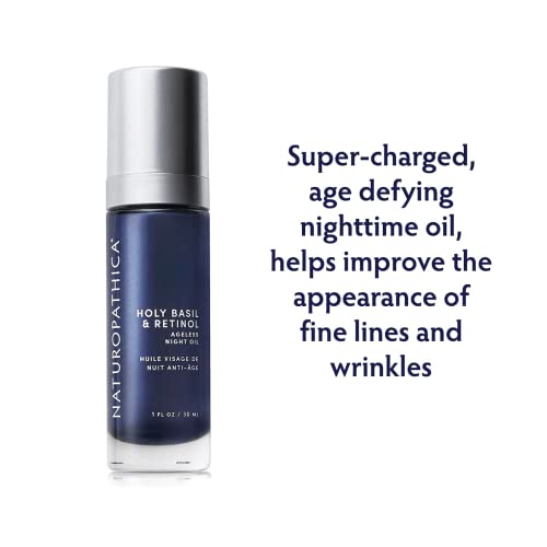 Naturopathica Holy Basil & Retinol Ageless Night Oil - Daily Nighttime Facial Serum, Wrinkle Remedy - Vegan, Made In Usa, 1 Oz. (30 Ml) #TOP1