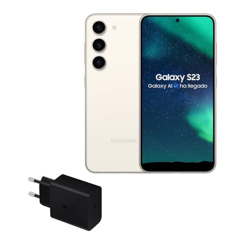 Samsung Galaxy S23, 256gb Cargador De 45w - Smartphone Android Con Ia, Teléfono Móvil Desbloqueado, Color Beige Versión Española