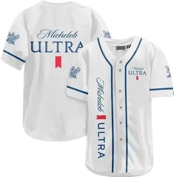 MichelobUltra White Baseball Jersey, Jersey Baseball Shirt, Drinking Shirt