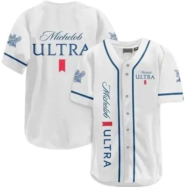 Camiseta de béisbol MichelobUltra White, camiseta de béisbol, camiseta para beber miniatura 1
