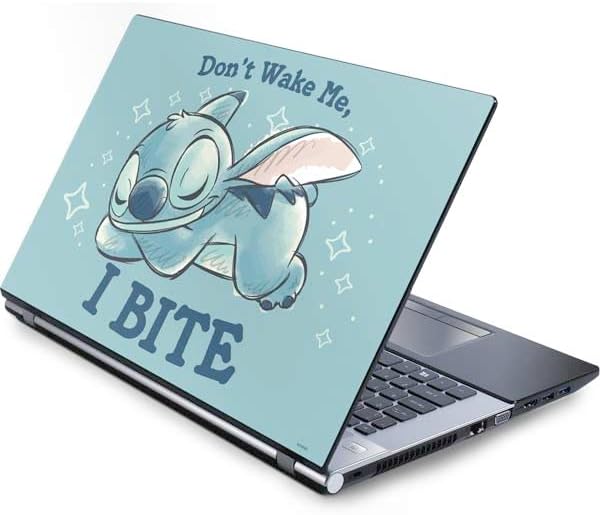 Skinit Decal Laptop Skin Compatible with Generic 16in Laptop (13.4in X 9.26in) - Officially Licensed Disney Lilo and Stitch Stitch and Angel Design