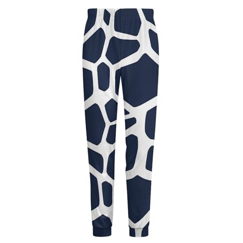 Blue Giraffe Texture Pattern Men's Pajama Pants Lounge Pant Sleepwear PJ Bottoms4