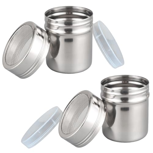 BFUZXY Spargitore per cioccolato, 2 pezzi per cacao, in acciaio inox, spargitore per farina di zucchero a velo, spargitore in polvere per cacao