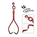 Skidding Tongs – 17-inch Log Grabber with Swivel Hook to Connect with Chain – Logging Tools for Forestry, Timber, and Firewood by Earth Worth (Red)