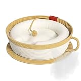 Mppchhn Cuccia per Gatti,Tiragraffi a Forma di da Caffè con Cesto - Lettino per Gatti da Interno con Casetta,per Scrivania Comodino Finestra Auto Divano Tavola Casa