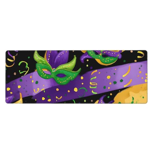 Grand tapis de souris motif masque de carnaval finition premium 80x30