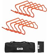 GHB 10 Pack 7” Agility Hurdles Speed Agility Training Hurdles, Detachable Sturdy Hurdles Training...