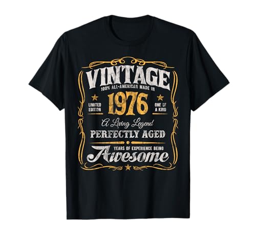 Happy Birthday Born in 1976 Vintage 50th Birthday T-Shirt