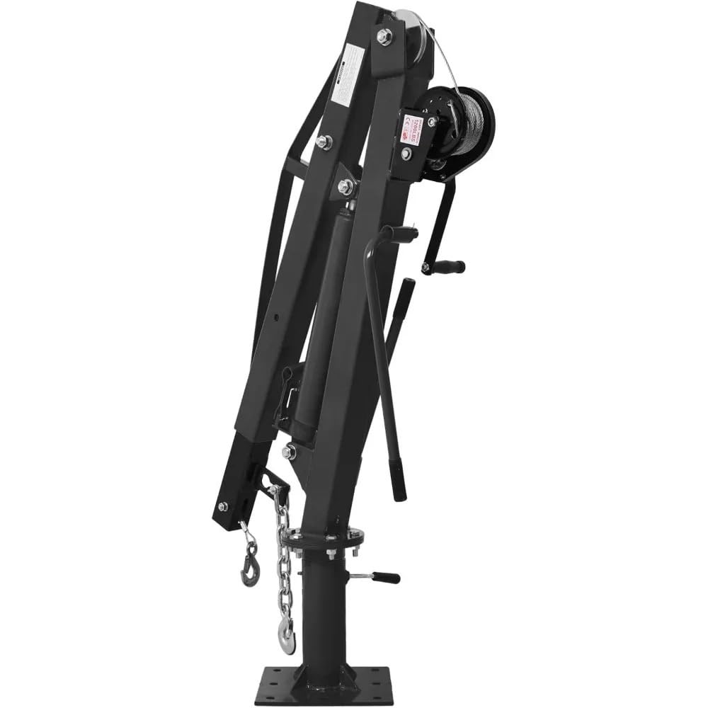 SDdPulse Herramienta de elevación plegable de 2000 libras con cabrestante hidráulico, grúa de motor de carga resistente, grúa montada en grúa eléctrica, color rojo, negro