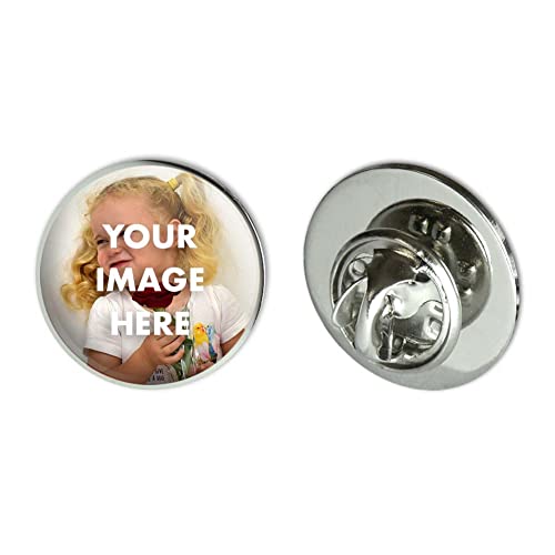 Graphics and More Personalized Small Round Lapel Hat Pin Tie Tack .75"| Customize With Your Own Image2