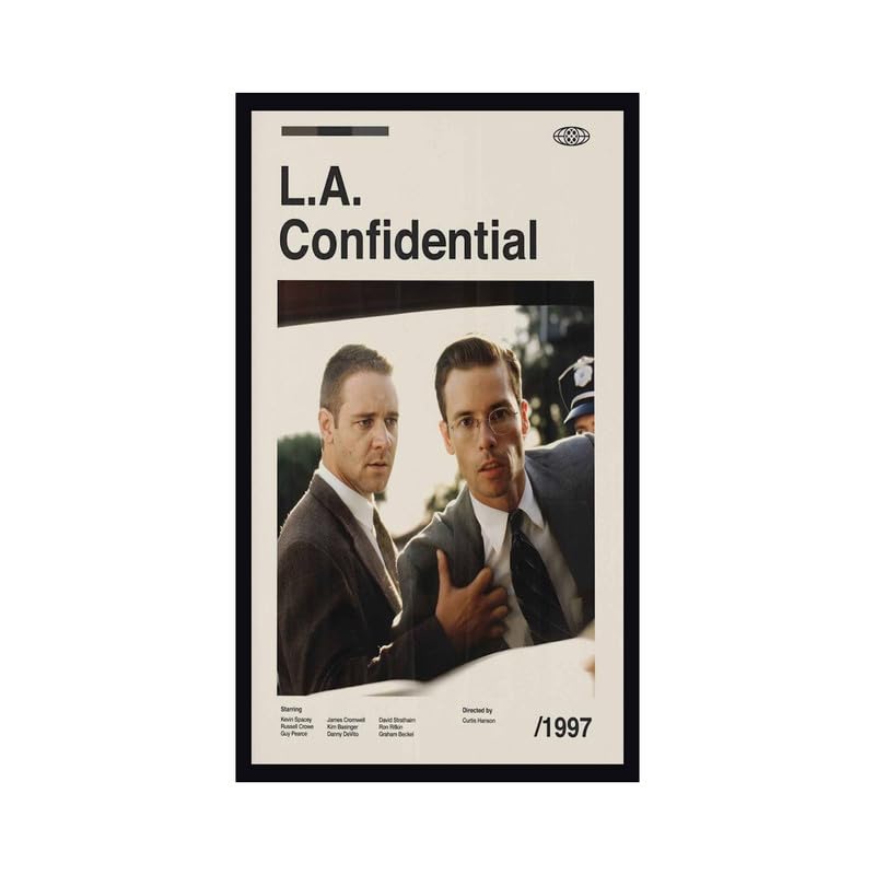 Image of BLINKART La Confidential Movie Poster Frame 8x12 Inch | Premium 300 GSM Paper Wall Print | Mid Century Vintage Film Artwork for Home, Bedroom, Living Room, Office | Framed Photo Decor