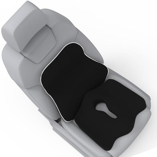 Image of Rover and Tailtech Pillow Kit Memory Foam Back Support and Siting Cushion Ergonomic Adjust Sitting Position Relief Pain for Car or Office Chair (Black)