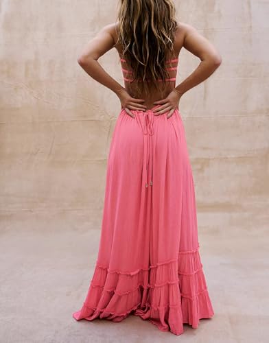 Image of R.Vivimos Womens Summer Boho Sexy Backless Long Dresses