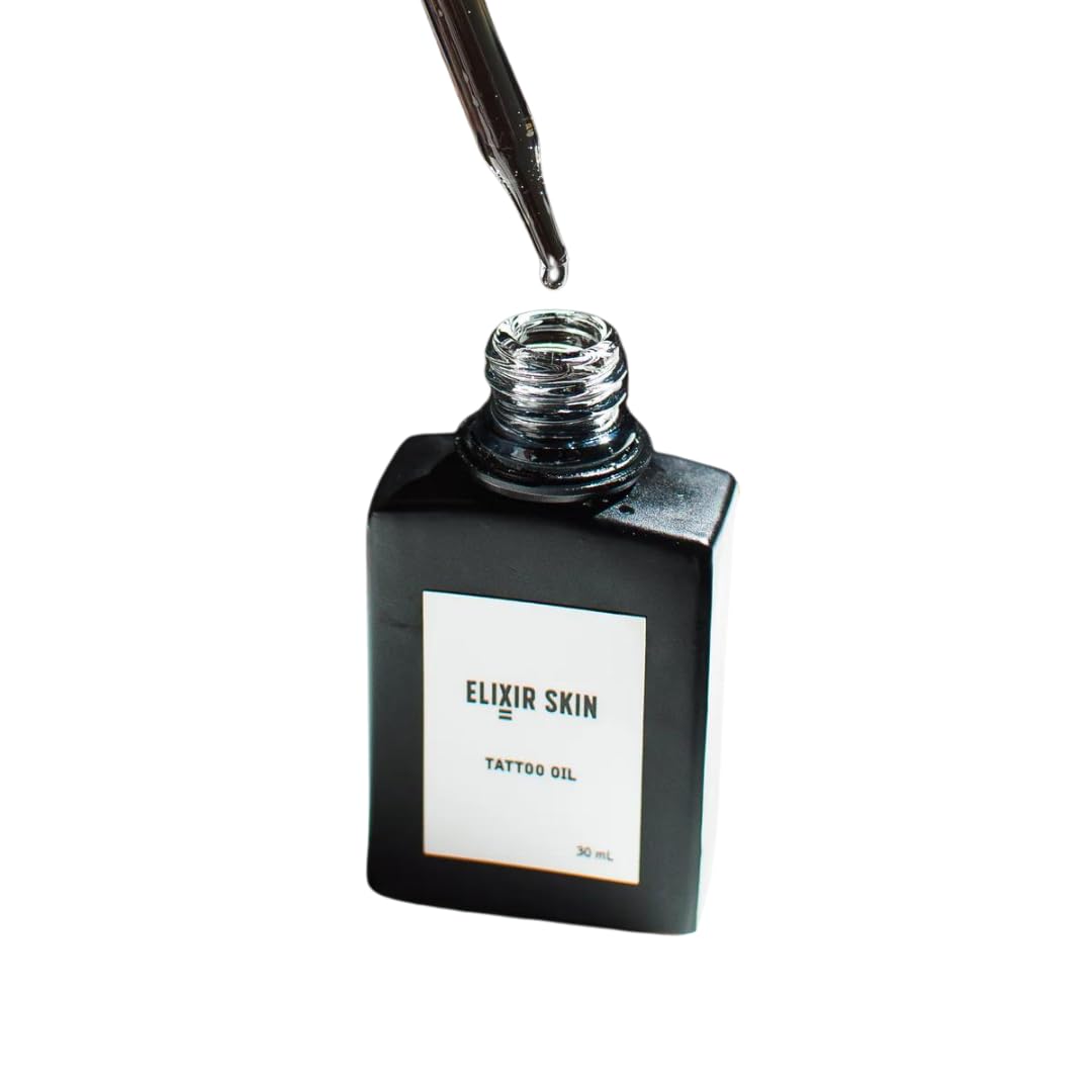 Tattoo Oil Aftercare Moisturizer - Deep Hydration, Nourishment, and Vibrancy - Premium Formula with Papaya Oil, Chia Seed Oil, Rose Hip Oil, and Coconut Oil - 100% Organic, Vegan., Transparent