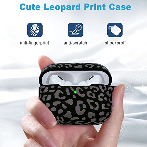 Case Compatible with AirPods Pro 3 Generation 2025 Cover with Keychain, Gawnock Leopard Print Skin Soft Cover for AirPods Pro 3 Case Full Protection,Front LED Visible, Grey Leopard by Gawnock - Image 4
