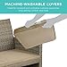 Best Choice Products 4-Piece Outdoor Wicker Patio Conversation Furniture Set for Backyard w/Coffee Table, Seat Cushions - Taupe/Desert