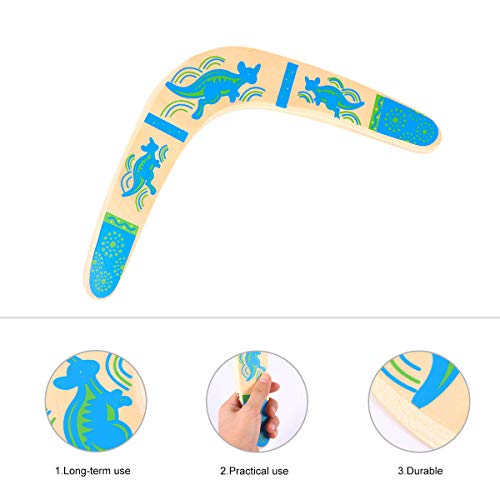 ABOOFAN 2 peças de bumerangues infantis de madeira clássicos bumerangues de retorno com arte colorid