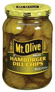 Mt. Olive Hamburger Dill Chips Pickles 16 oz (Pack of 12)