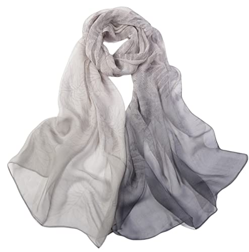 FAIRYGATE Seidenschal Damen 100 Seide Chiffon Damen Schal Stola Halstuch Tuch aus Chiffon für Frühling Sommer Ganzjährig A4108