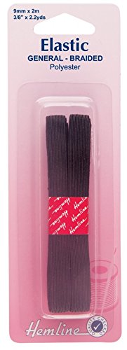 Hemline Elastico Lavorato A Maglia Multiuso – Morbido In Poliestere, 25 Mm X 1 Metro, Nero – Per Abbigliamento Sportivo E Cucito