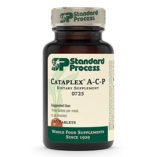 Standard Process Cataplex A-C-P Heart Health, Gum Health, Immune Support, and Vascular Supplement with Vitamin C, Magnesium Citrate, Nutritional Yeast, Vitamin A, Reishi Mushroom Powder - 180 Tablets