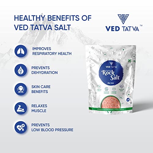 Image of VED TATVA Organic Himalayan Pink Rock Salt Powder /Sendha /Sindhav Namak - 450g Jar, Unrefined & Natural, Used for Cooking, Baking, Sprinkling, Fermenting, Marinating