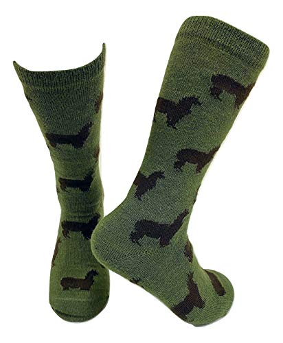 Tey-Art Alpaca Wool Designer Socks are Cozy, Warm & Colorful - Paca Herd Olive L