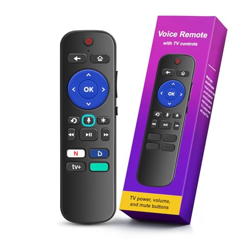 for Roku Voice Remote Control with 4 Shortcuts & Easy Setup, Voice Remote Replacement for Roku TV, Audio Devices, Most Players