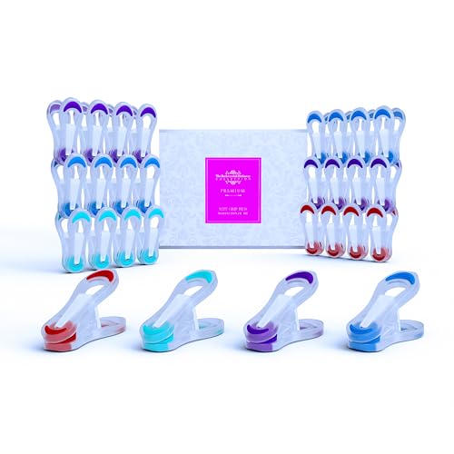 Clothes Pegs for Washing Line, Soft Grip, No Metal, No Rust, Springless Laundry Pegs for Airers & Rotary Dryers, Gentle on Fabrics, Pack of 48