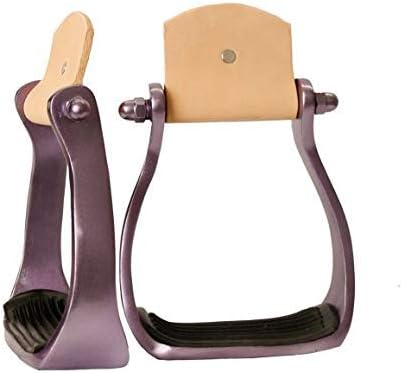 Showman Color Coated Lightweight Aluminum Western Stirrups w/Rubber Tread