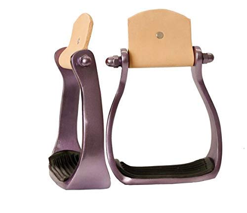 Showman Color Coated Lightweight Aluminum Western Stirrups W/Rubber Tread! New Horse Tack! (Purple) #TOP8