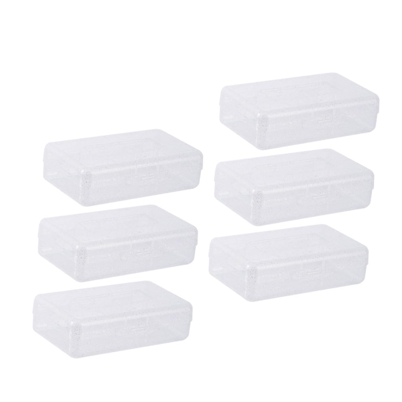 Set 6 Astucci Trasparenti in Plastica Impilabili Coperchio Rapido, Organizer per Cancelleria per Studenti e Insegnanti, Porta Penne e Matite per Scuola e Ufficio