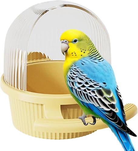 Taicols - Taicols Bird Cage Feeder, Semi Open Wild Bird Feeder - Suitable for Peony, Parrot, Pigeon Birdcage Accessories (Yellow) - -9%