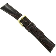 سوار ساعة ميلانو 19 مم DB Baby Crocodile Grain Brown مبطن ومخيط للرجال طويل