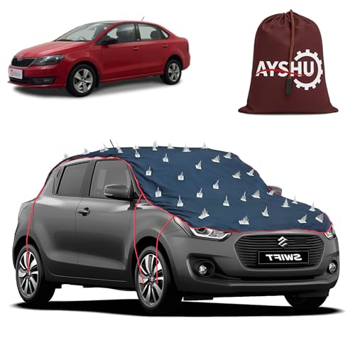Image of AYSHU Water-Resistant Spike Car Cover for Skoda Rapid - Protects from Dogs, Monkeys, Dust, Sunlight & UV - Full Roof Universal Fit