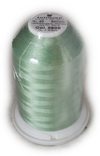 Hilo de poliéster Rheingold No. 40 color verde claro, cono comercial de 5500 yd / 5000 m miniatura 1