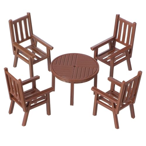 Ipetboom Restaurant Tables Toy Mini Fridge Desk Chair Table and Chairs, 3 Sets Miniature Table and Chairs Modern Furniture Mini House Furniture Desk Chair Fairy Garden Bench -  Q6KYATT5V4114SW17SZ