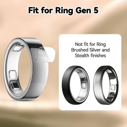 VANEST 5 Pack Ultra-Thin Clear Covers Compatible with Oura Ring Gen 5, Invisible Transparent Smart Ring Protectors Anti-Scratch Smart Rings Accessories Protective Film (Size 6) - 1