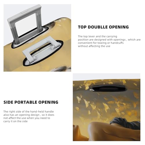 Beautiful Woman Gold Color Elastic Travel Luggage Covers Dustproof Scratch-Resistant Suitcase Protector Fit 22-24 Inch3