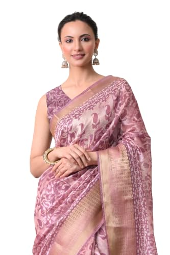 Image of MIRCHI FASHION Saree for Woman | Art Silk Floral Printed Ethnic Occasional Sari with Blouse