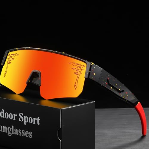 Image of FIXEROS Polarized Fit Over Glasses Sunglasses for Men Women Wrap Around Sports Goggles for Driving Cycling Fishing