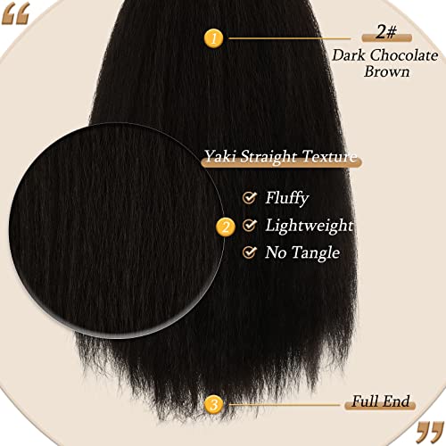 Peacoco Drawstring Ponytails For Black Women, Yaki Kinky Straight Ponytail Hair Extensions 12 Inch Short Pony Tail Clip In Synthetic Ponytail Hairpiece（2#） #TOP4