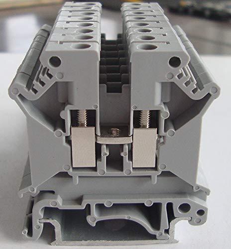 100 Pcs UK5N DIN Rail Terminal Block Screw Clamp Connector 800V 41A - Grey