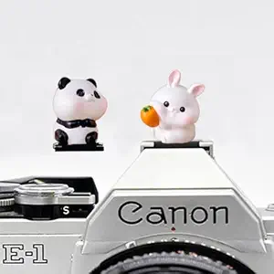SLR Camera Hot Shoe Boot Cover Cap,Dustproof Hot Shoe Protector,Compatible with Sony Fuji Canon Nikon Pentax Leica (2pcs Panda Bunny)